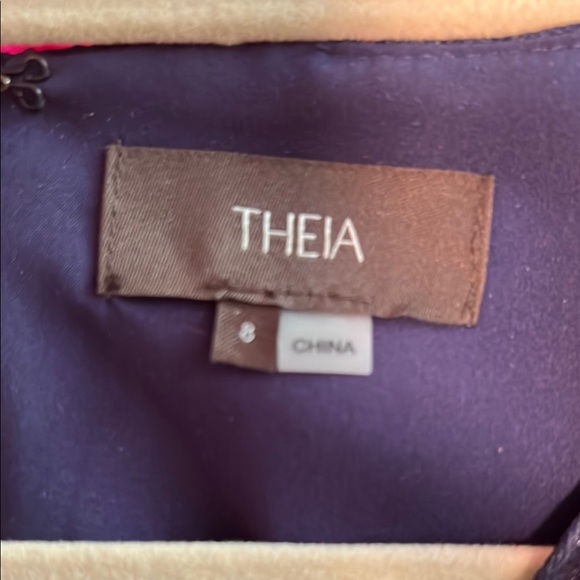 Theia Sevyn Asymmetrical Navy Dress - Picture 5 of 6